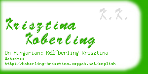 krisztina koberling business card